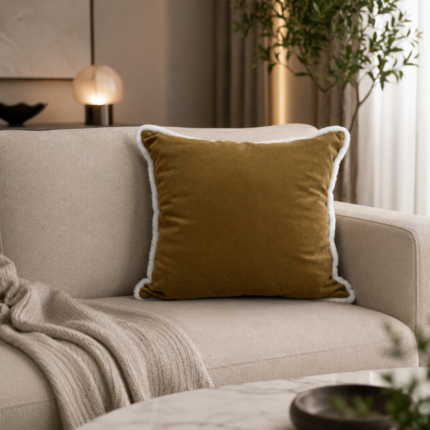 كوشنز مخمل اطار ابيض مع حشوة C305-11